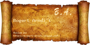 Bogert Arnót névjegykártya